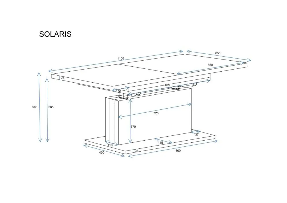 Ława rozkładana podnoszona SOLARIS 110(170)x65 dąb złoty craft polskiej produkcji I sklep meblowy MIRAT.