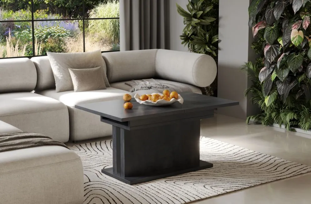 Ława rozkładana podnoszona SOLARIS 110(170)x65 beton ciemny ławostół I sklep meblowy MIRAT.