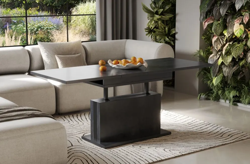 Ława rozkładana podnoszona SOLARIS 110(170)x65 beton ciemny ławostół I sklep meblowy MIRAT.