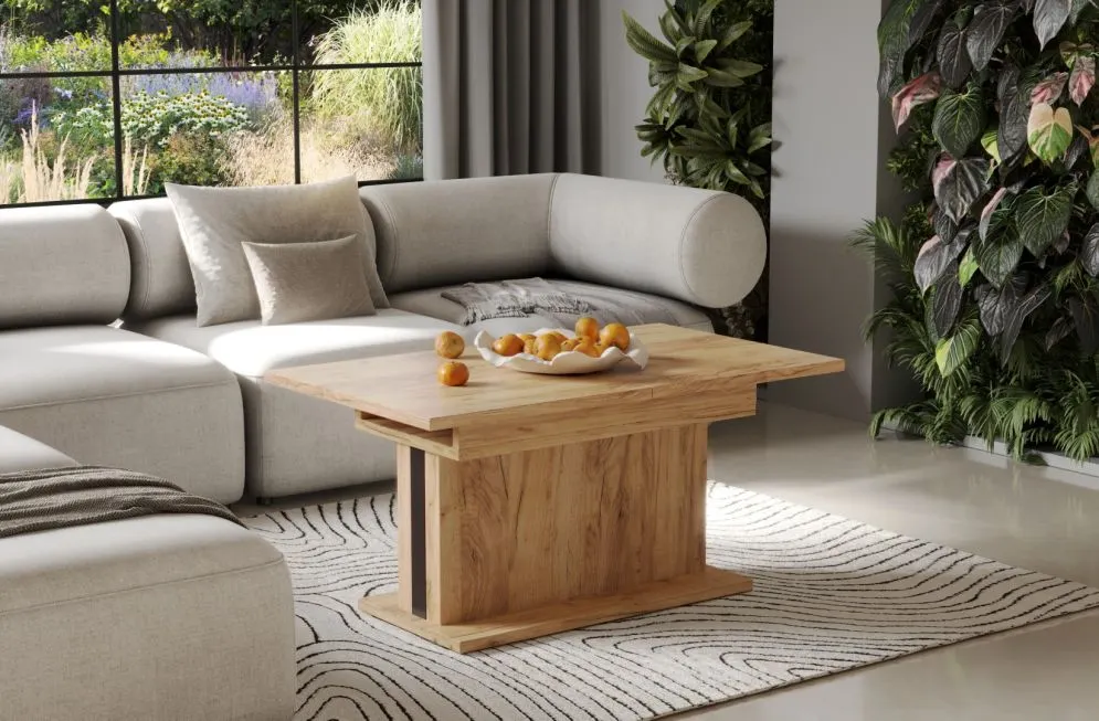 Ława rozkładana podnoszona SOLARIS 110(170)x65 dąb złoty craft polskiej produkcji I sklep meblowy MIRAT.