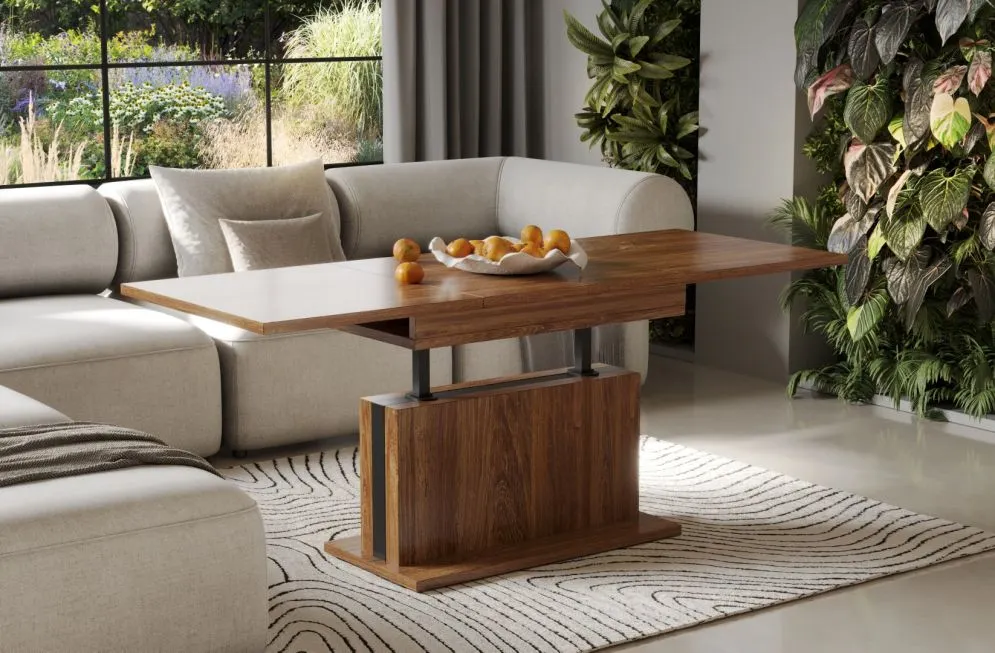 Ława podnoszona SOLARIS 110(170)x65 dąb stirling z funkcją rozkładania I sklep meblowy MIRAT.