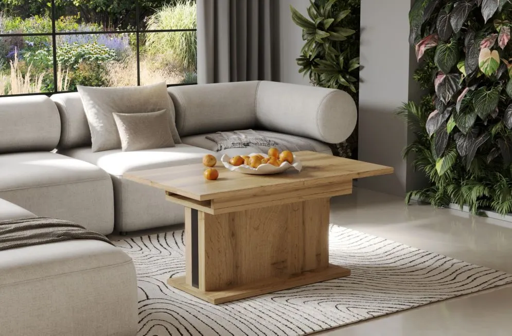 Ława rozkładana SOLARIS 110(170)x65 dąb wotan z prowadnicami synchronicznymi I sklep meblowy MIRAT.