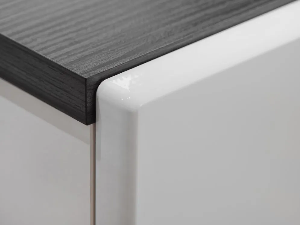 Meblościanka SOLIDO biała/sosna norweska czarna z podświetleniem LED | MIRAT. w stylu  kolekcja