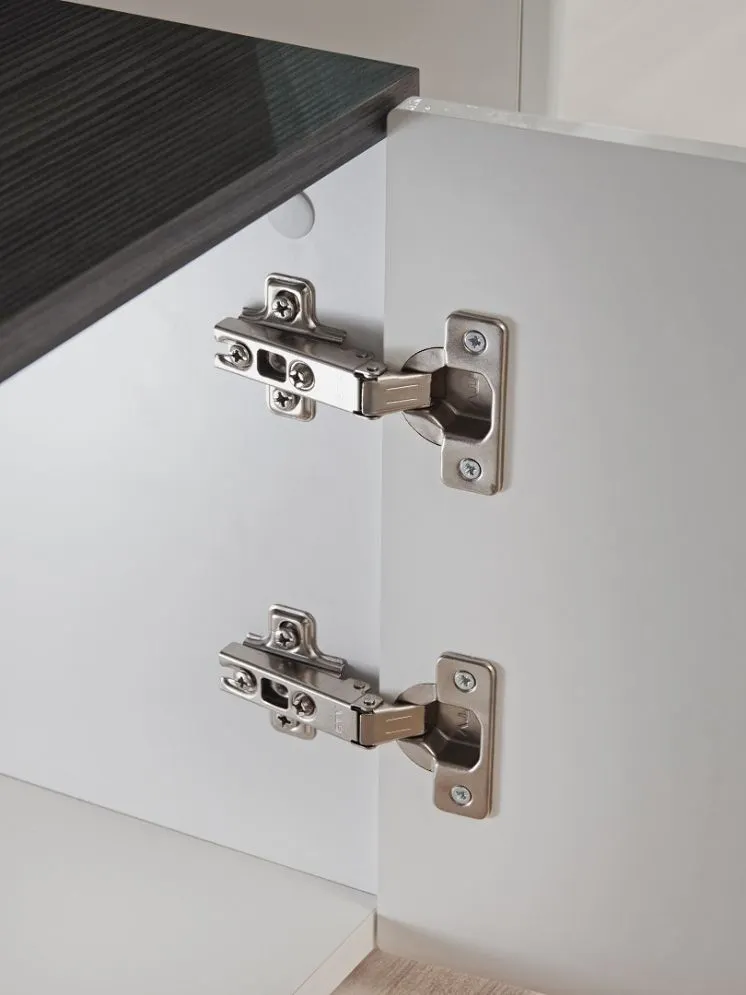 Meblościanka SOLIDO biała/sosna norweska czarna z podświetleniem LED | MIRAT. w stylu  kolekcja