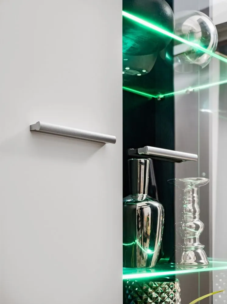 Meblościanka SOLIDO TWIN sosna czarna/biały połysk do salonu | MIRAT.  kolekcja SOLIDO