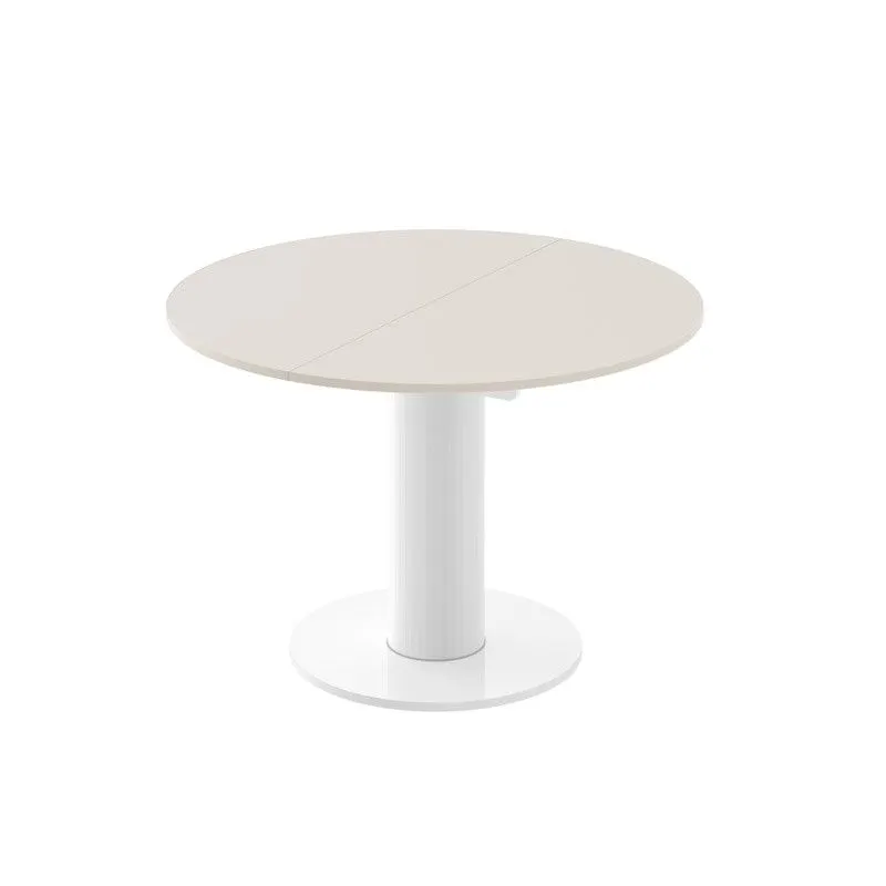 Stół rozkładany SOLO LUX 100(144)x100 cappuccino połysk/biały połysk do salonu I sklep meblowy MIRAT.