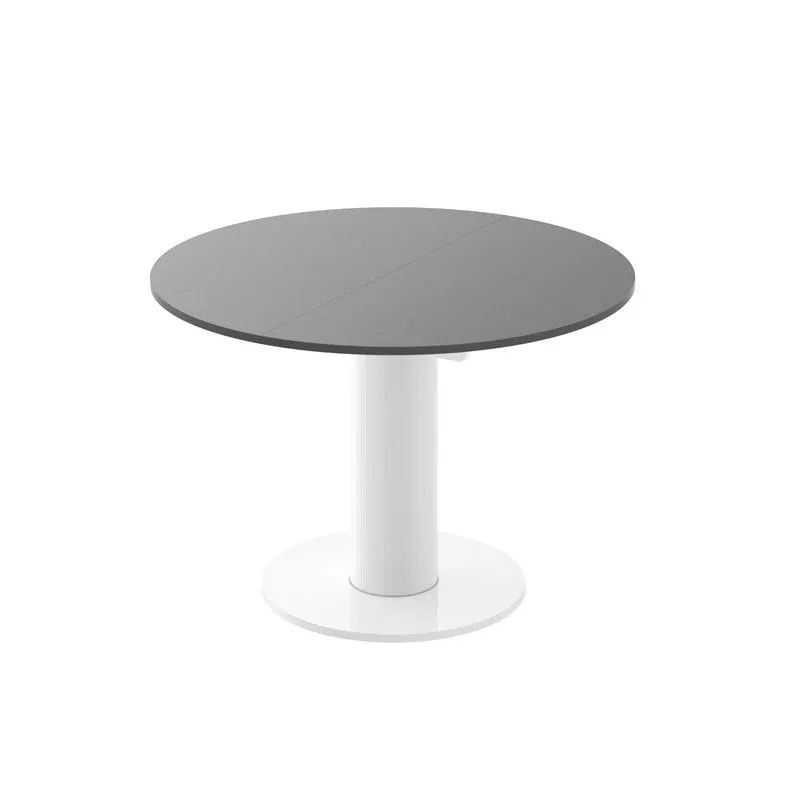 Stół rozkładany SOLO LUX 100(144)x100 szary połysk/biały połysk 6-osobowy I sklep meblowy MIRAT.