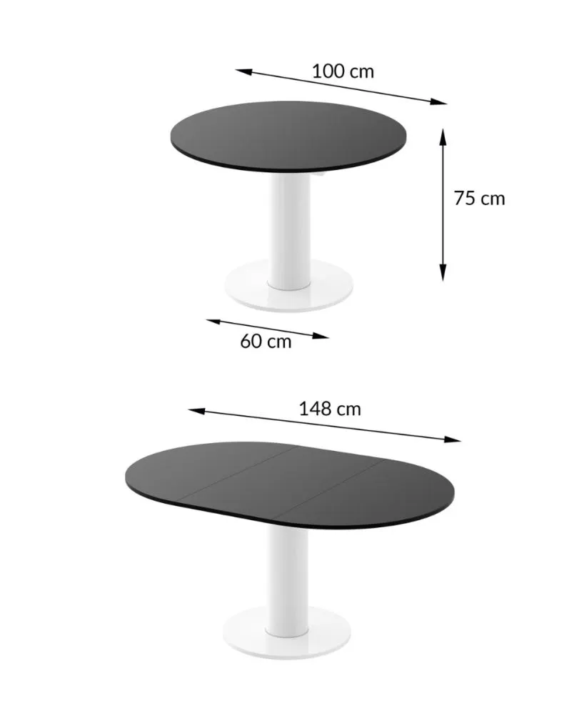 Stół rozkładany SOLO LUX 100(144)x100 dąb/biały w stylu skandynawskim I sklep meblowy MIRAT.