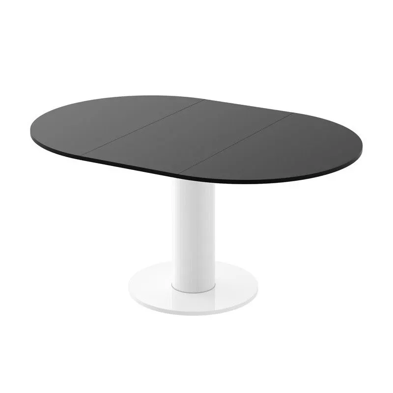 Stół rozkładany SOLO LUX 100(144)x100 czarny połysk/biały połysk 6-osobowy I sklep meblowy MIRAT.