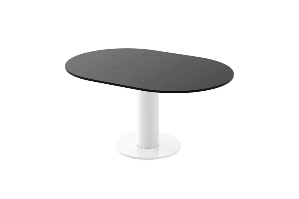 Stół rozkładany SOLO LUX 100(144)x100 czarny mat/biały I sklep meblowy MIRAT. styl GLAMOUR kolekcja SOLO LUX