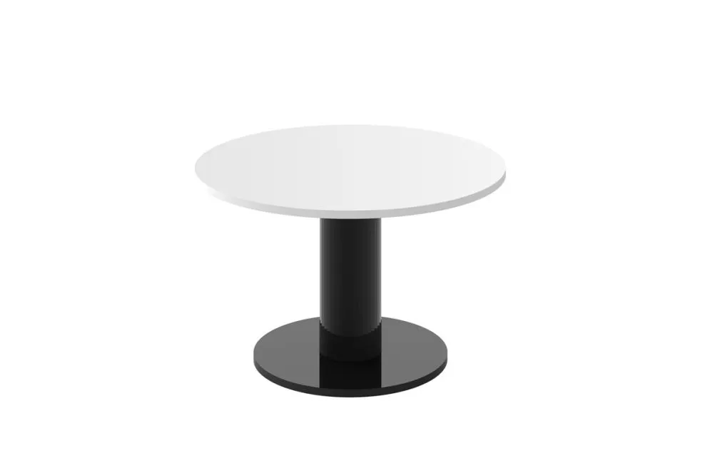 Stolik kawowy SOLO MINI ⌀80cm biały mat/czarny I sklep meblowy MIRAT. styl GLAMOUR kolekcja SOLO MINI