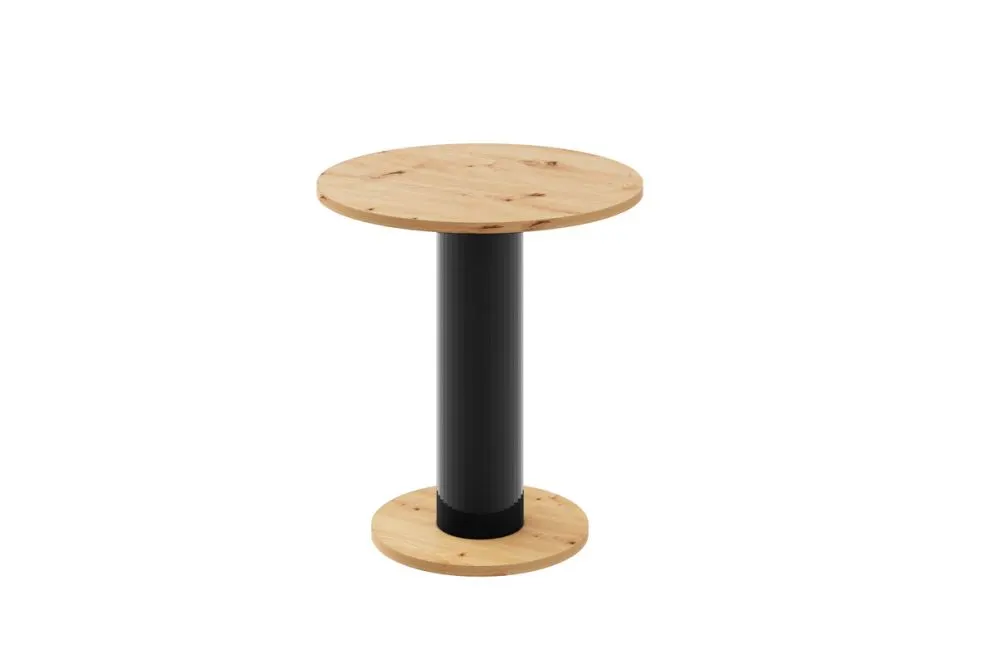 Stolik kawowy SOLO MINI ⌀60cm dąb artisan/czarny I sklep meblowy MIRAT. styl GLAMOUR kolekcja SOLO MINI