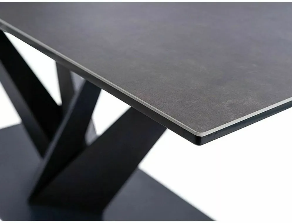 Stół rozkładany SORENTO CERAMIC 160(220)x90 ciemnoszary/czarny mat designerski I sklep meblowy MIRAT. styl GLAMOUR