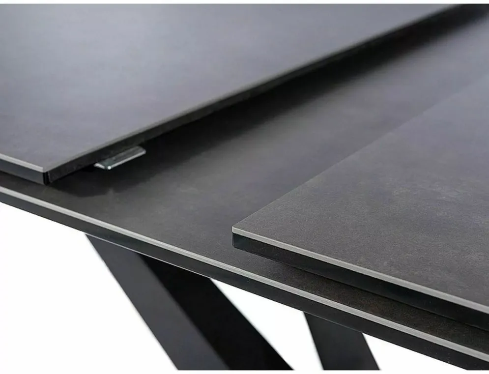 Stół rozkładany SORENTO CERAMIC 160(220)x90 ciemnoszary/czarny mat designerski I sklep meblowy MIRAT. styl GLAMOUR