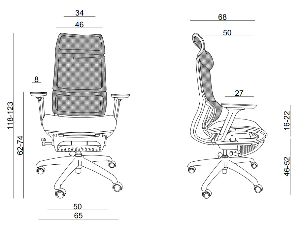 Fotel biurowy SPACE czarny z wysuwanym podnóżkiem | MIRAT. w stylu  kolekcja
