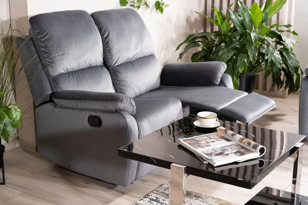 Sofa rozkładana SPENCER 2 VELVET szara dwuosobowa I sklep meblowy MIRAT.