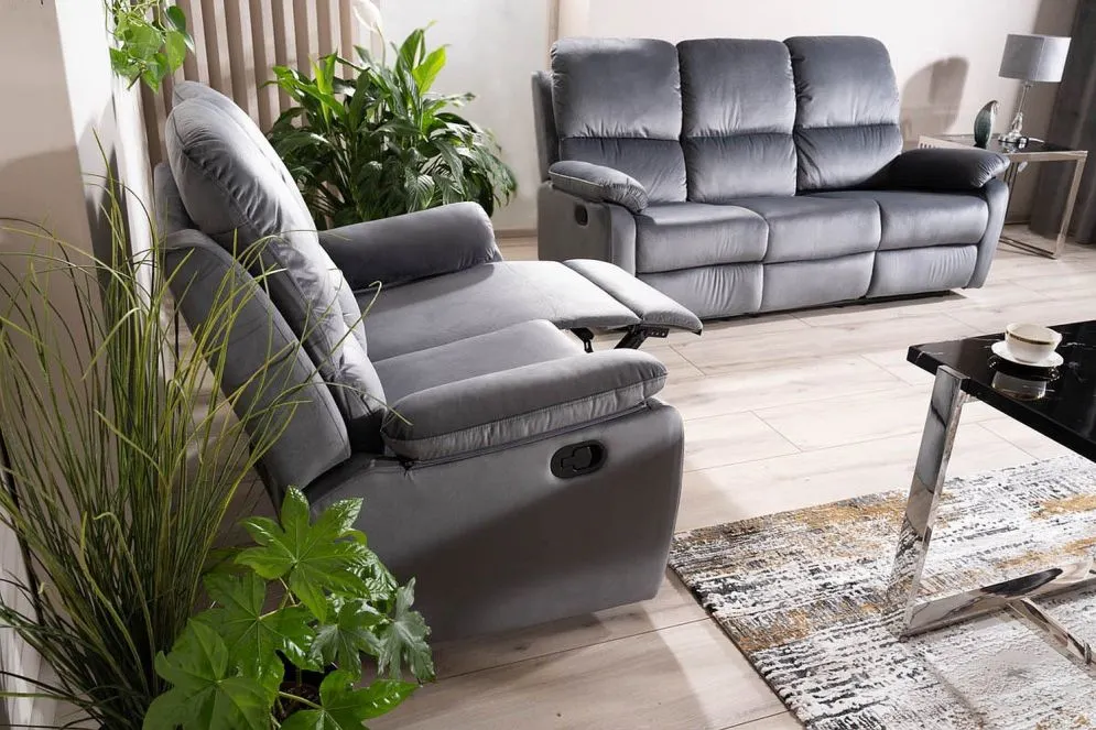 Sofa rozkładana SPENCER 2 VELVET szara dwuosobowa I sklep meblowy MIRAT.