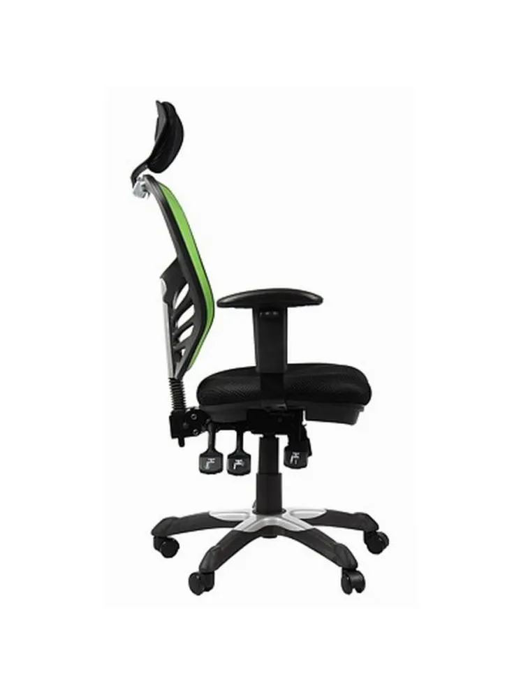 Fotel biurowy SPRINT zielony/czarny z zagłówkiem | MIRAT.