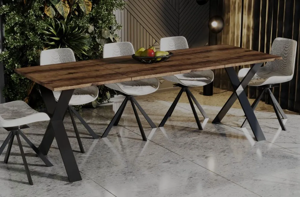 Stół rozkładany X 130(210)x80 dąb monastery do jadalni I sklep meblowy MIRAT. styl LOFT