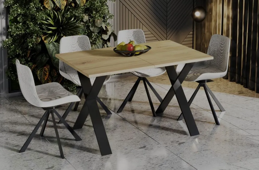Stół rozkładany X 130(210)x80 dąb natura w stylu loft I sklep meblowy MIRAT. styl LOFT