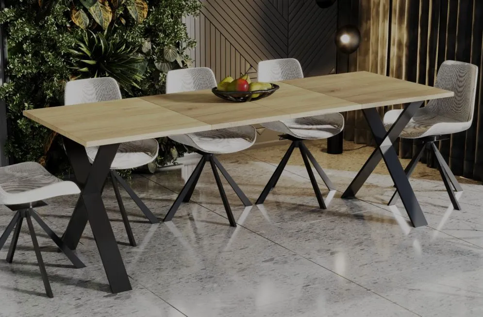 Stół rozkładany X 130(210)x80 dąb natura w stylu loft I sklep meblowy MIRAT. styl LOFT