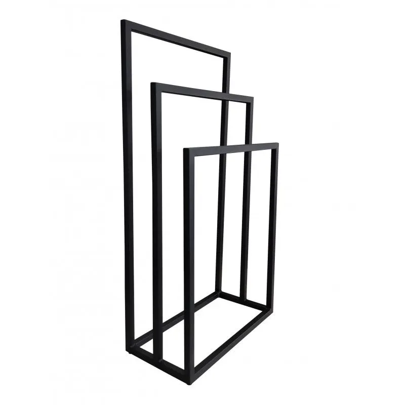 Wieszak na ręczniki CARL III 20 mm potrójny czarny mat stojący I sklep meblowy MIRAT. styl LOFT