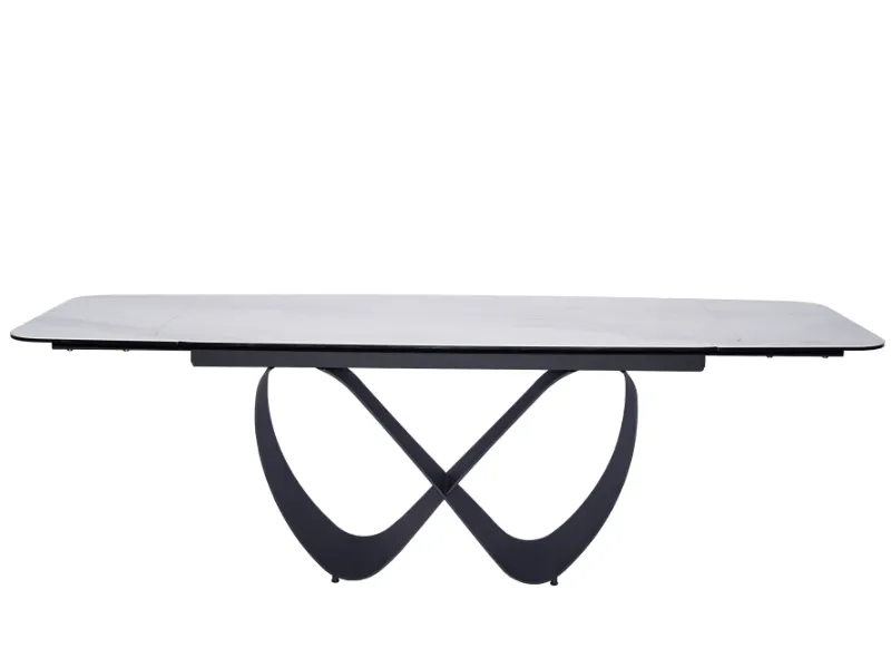 Stół ceramiczny Infinity 160(240)x95 cm z podstawą w kształcie nieskończoności | MIRAT styl LOFT