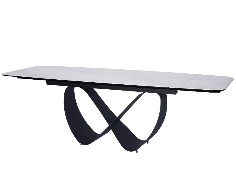 Stół ceramiczny Infinity 160(240)x95 cm z podstawą w kształcie nieskończoności | MIRAT styl LOFT