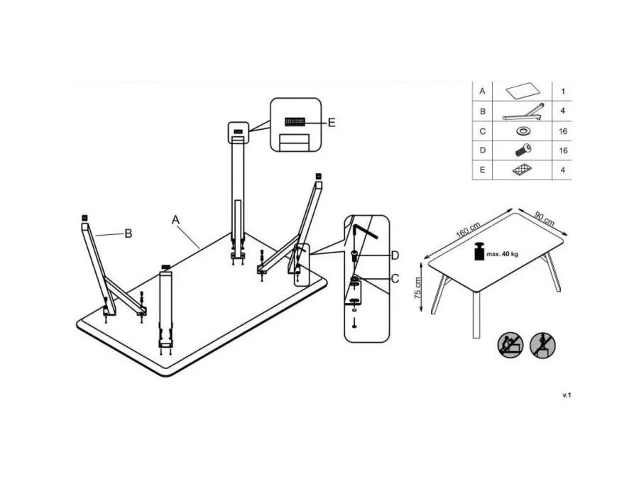 Stół HALIFAX beton/czarny w stylu loft | MIRAT. w stylu  kolekcja