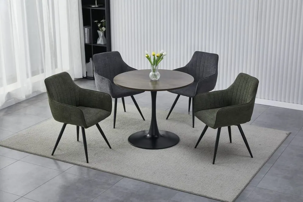 Ciemnoszare krzesło z podłokietnikami BALLO Brego obrotowe | MIRAT