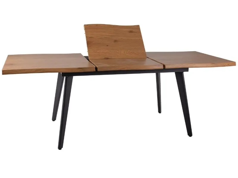 Stół rozkładany z falowanym brzegiem Fresno 150-210 cm dąb | MIRAT styl LOFT