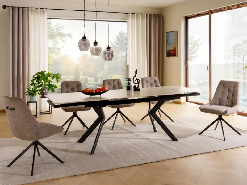 Stół ceramiczny Norton 160(240)x90 cm travertine beż | MIRAT styl LOFT