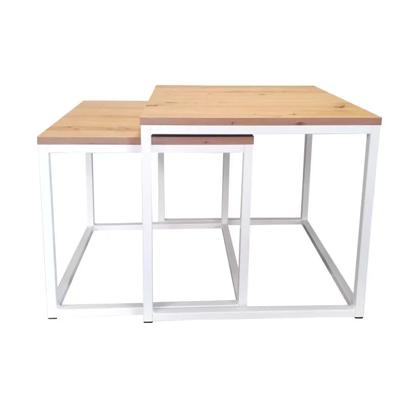 Stolik kawowy 2w1 CUBE dąb craft/biały metalowe I sklep meblowy MIRAT. styl LOFT, SKANDYNAWSKI