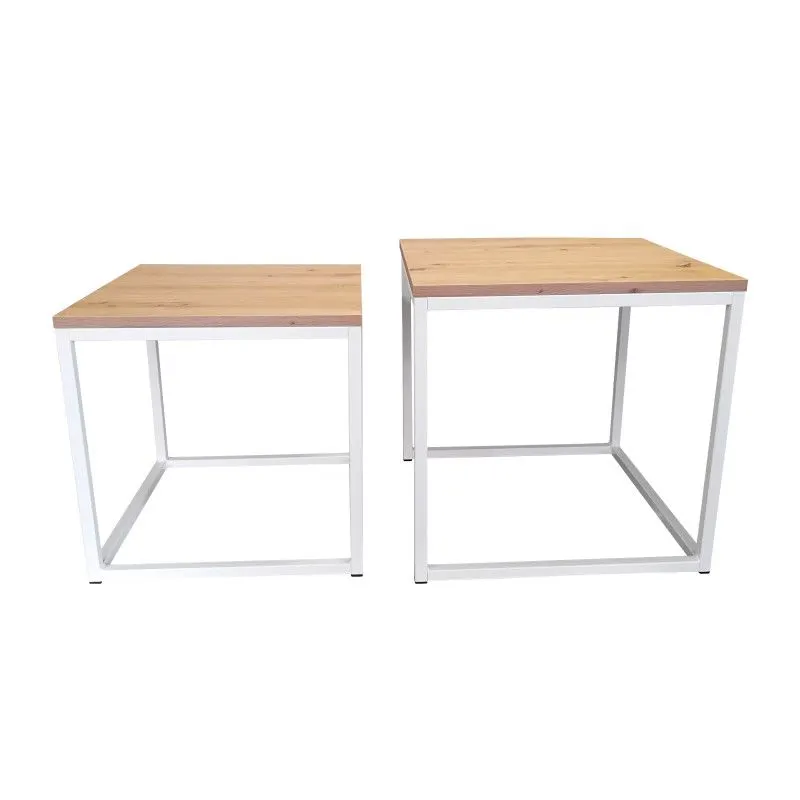 Stolik kawowy 2w1 CUBE dąb craft/biały metalowe I sklep meblowy MIRAT. styl LOFT, SKANDYNAWSKI