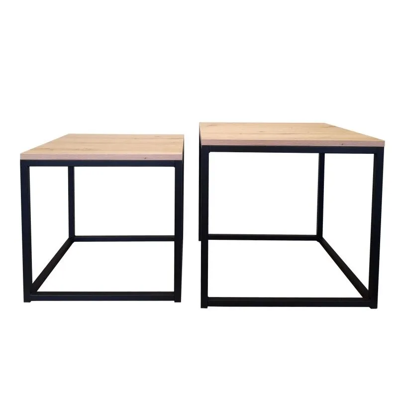 Stolik kawowy 2w1 CUBE dąb craft/czarny metalowy I sklep meblowy MIRAT. styl LOFT