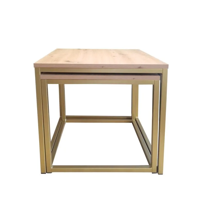 Stolik kawowy 2w1 CUBE dąb craft/złoty I kwadratowe sklep meblowy MIRAT. styl LOFT