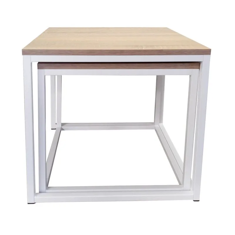 Stolik kawowy 2w1 CUBE dąb sonoma/biały kwadratowy I sklep meblowy MIRAT. styl LOFT, SKANDYNAWSKI