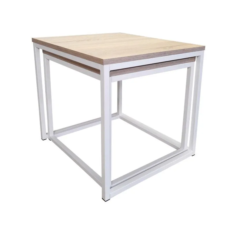 Stolik kawowy 2w1 CUBE dąb sonoma/biały kwadratowy I sklep meblowy MIRAT. styl LOFT, SKANDYNAWSKI