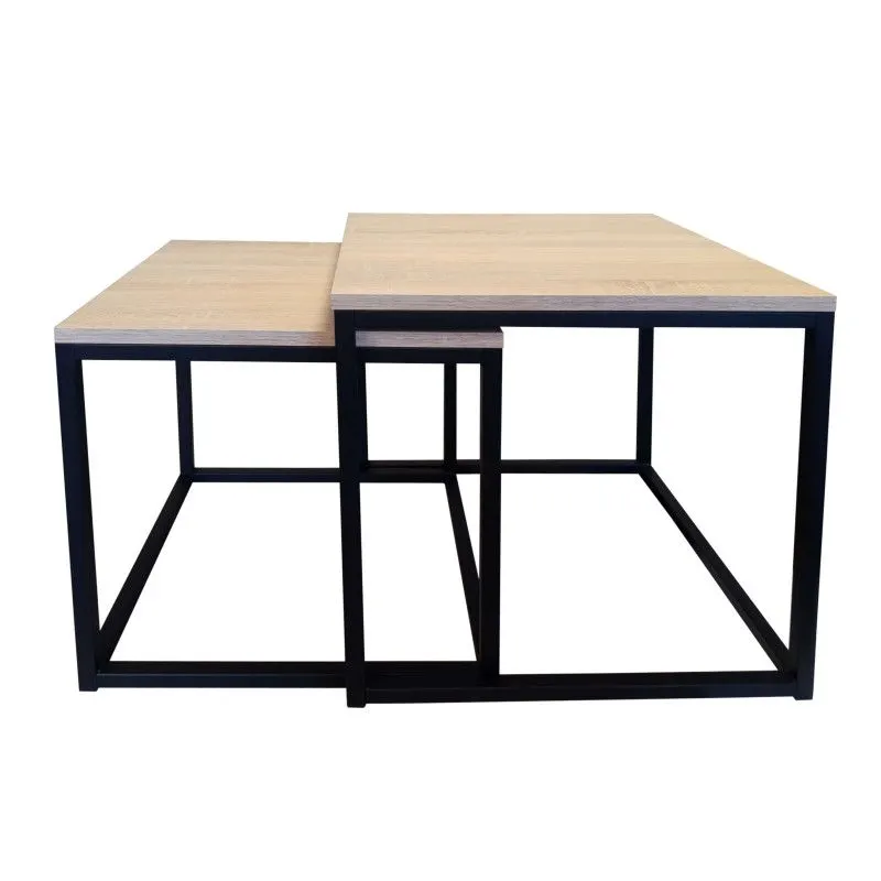 Stolik kawowy 2w1 CUBE dąb sonoma/czarny loftowy I sklep meblowy MIRAT. styl LOFT