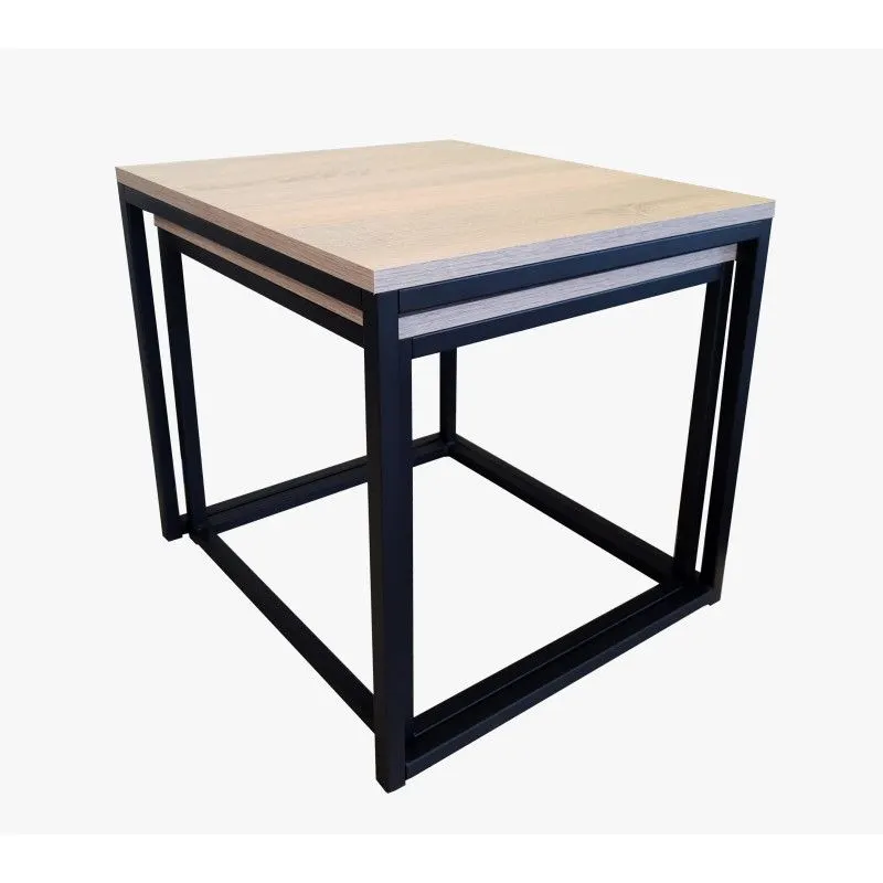 Stolik kawowy 2w1 CUBE dąb sonoma/czarny loftowy I sklep meblowy MIRAT. styl LOFT