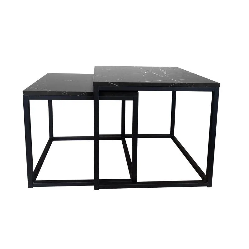Stolik kawowy 2w1 CUBE marmur czarny kwadratowy I sklep meblowy MIRAT. styl LOFT