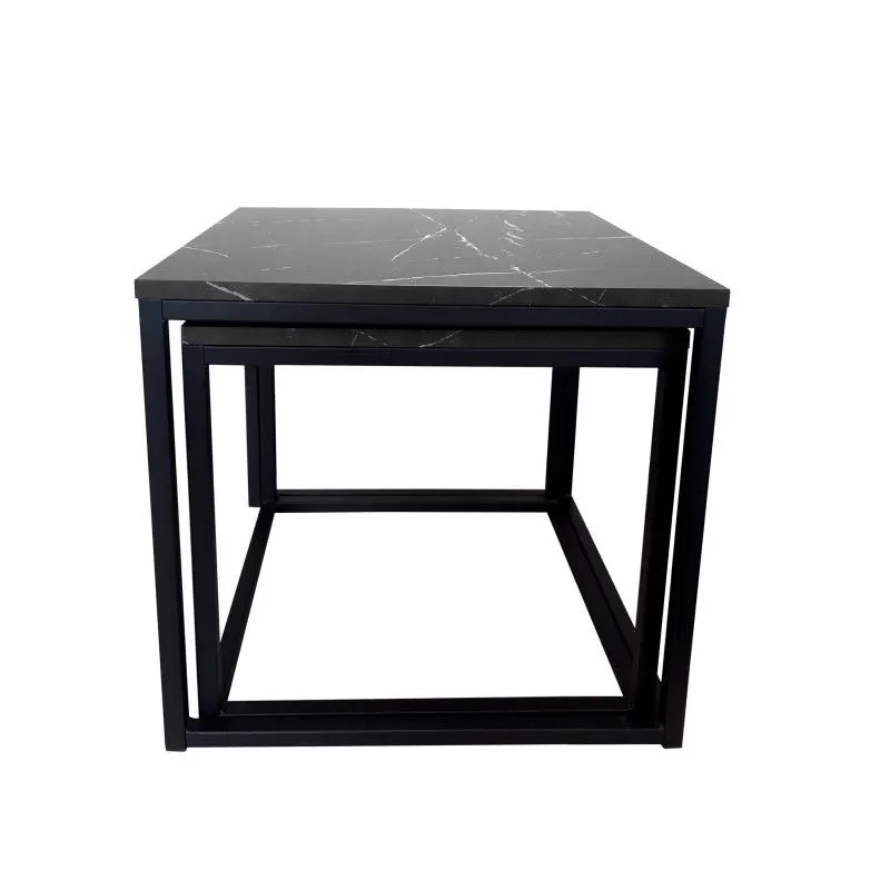 Stolik kawowy 2w1 CUBE marmur czarny kwadratowy I sklep meblowy MIRAT. styl LOFT