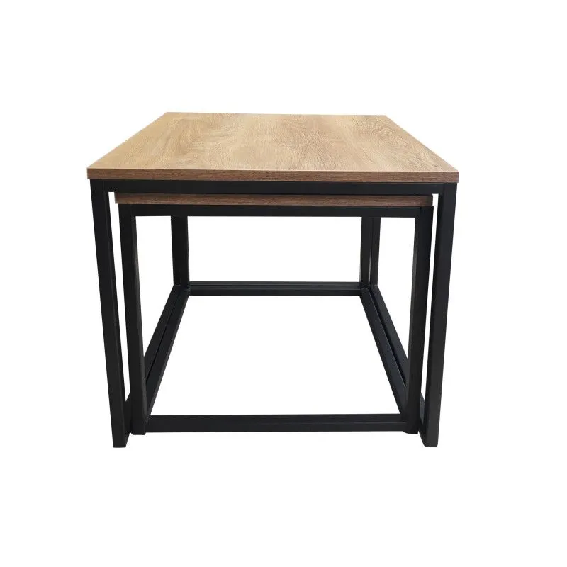 Stolik kawowy 2w1 CUBE orzech/czarny loftowy I sklep meblowy MIRAT. styl LOFT