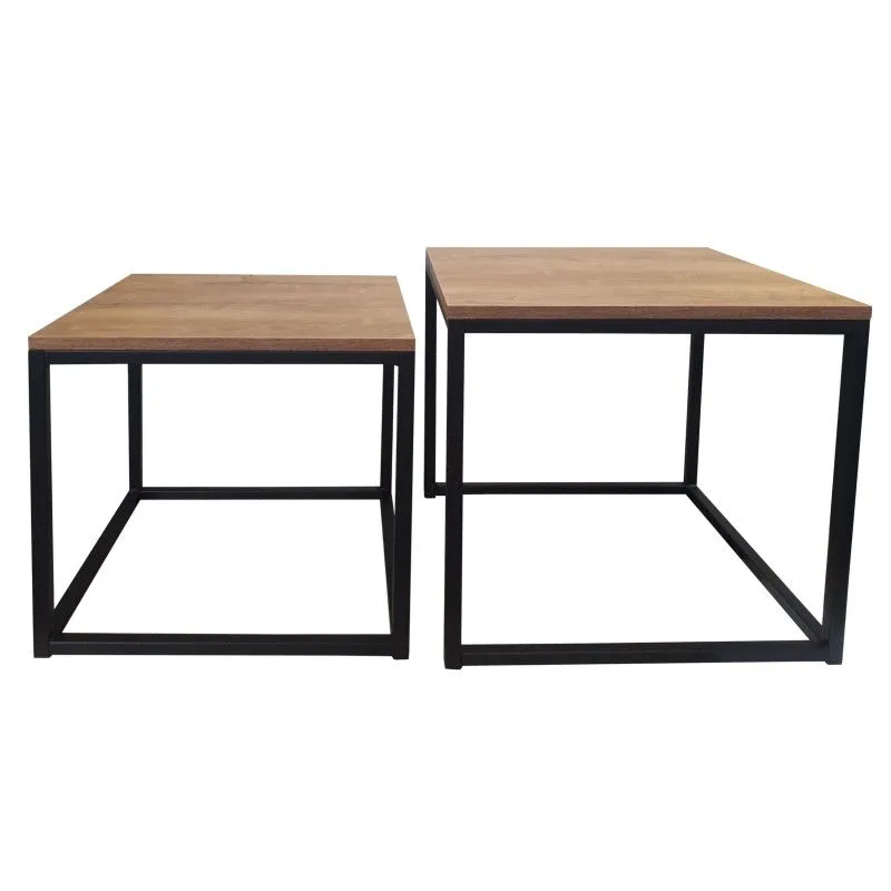 Stolik kawowy 2w1 CUBE orzech/czarny loftowy I sklep meblowy MIRAT. styl LOFT