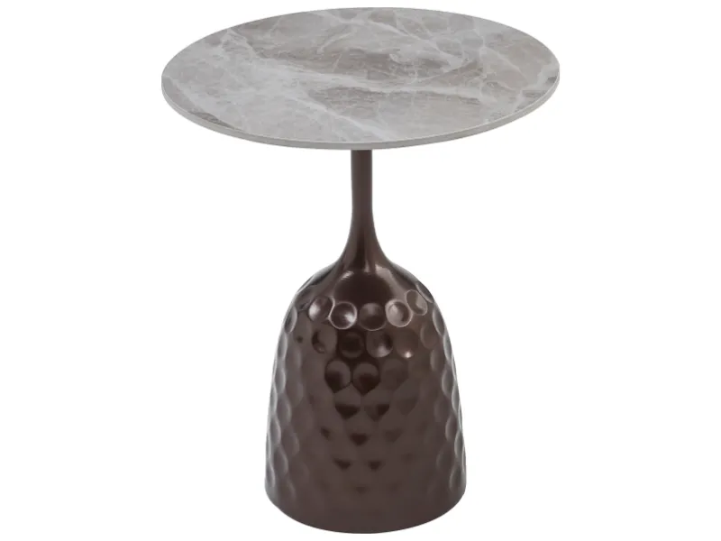 Nowoczesna ława ceramiczna Mutti 50 cm szary marmur | MIRAT styl GLAMOUR