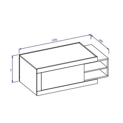 Stolik kawowy SINTRA 60x120(153) dąb samdal/biały połysk na kółkach I sklep meblowy MIRAT. styl SKANDYNAWSKI