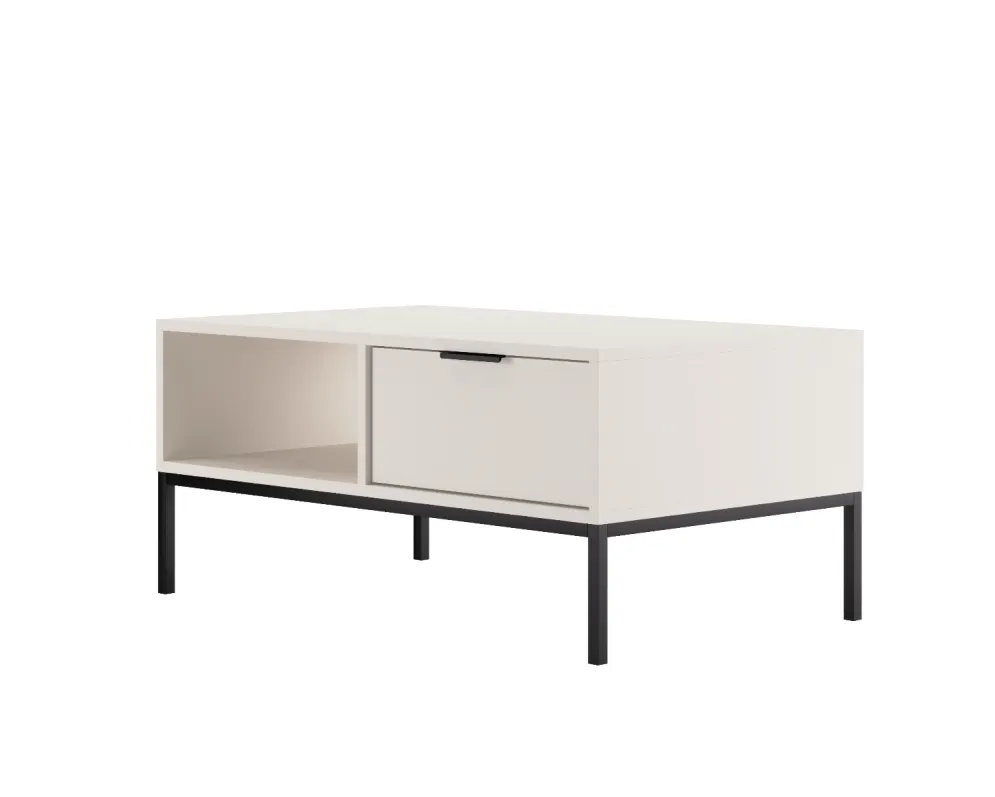 Stolik kawowy AUSTIN 100x60 biały/czarny niski I sklep meblowy MIRAT. styl GLAMOUR kolekcja AUSTIN