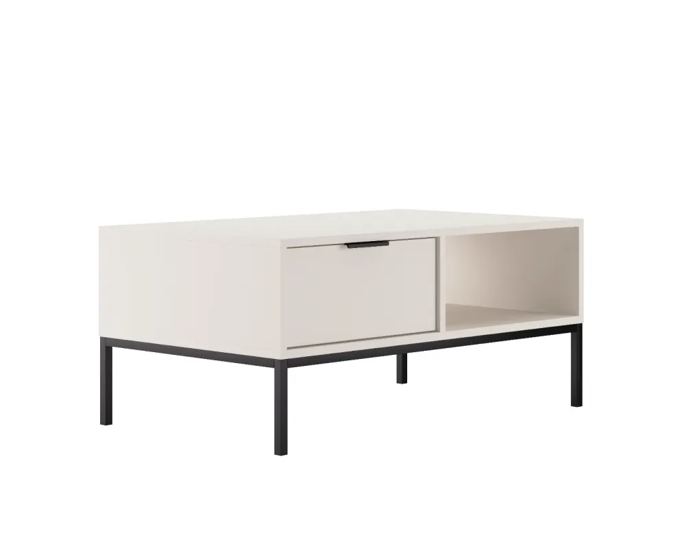 Stolik kawowy AUSTIN 100x60 biały/czarny niski I sklep meblowy MIRAT. styl GLAMOUR kolekcja AUSTIN