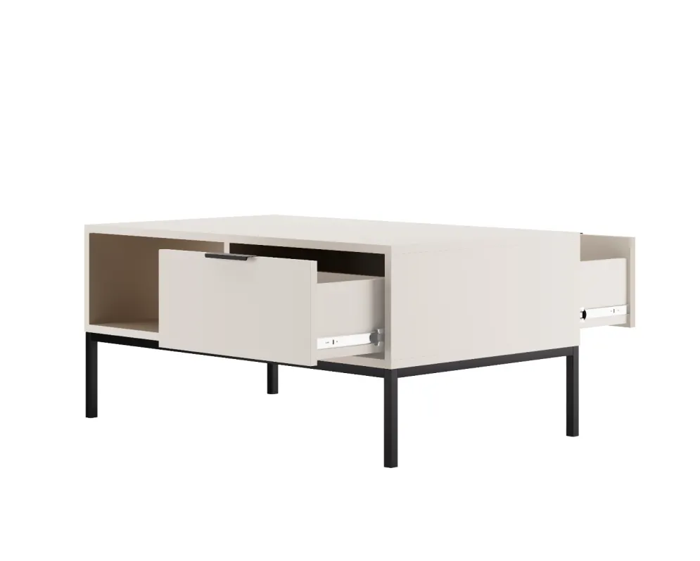 Stolik kawowy AUSTIN 100x60 biały/czarny niski I sklep meblowy MIRAT. styl GLAMOUR kolekcja AUSTIN