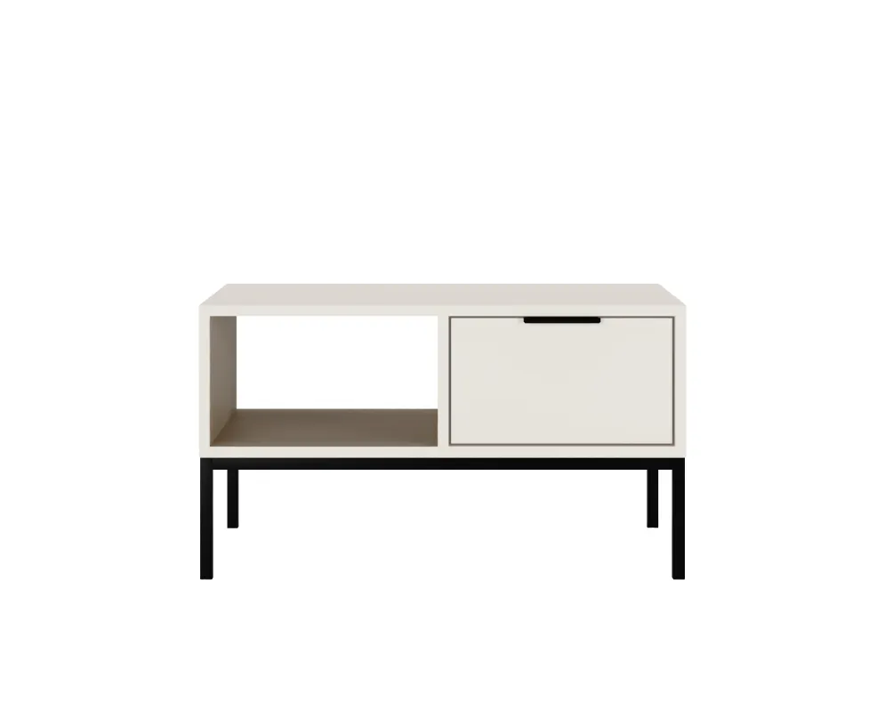 Stolik kawowy AUSTIN 80x60 biały/czarny z szufladami I sklep meblowy MIRAT. styl GLAMOUR kolekcja AUSTIN